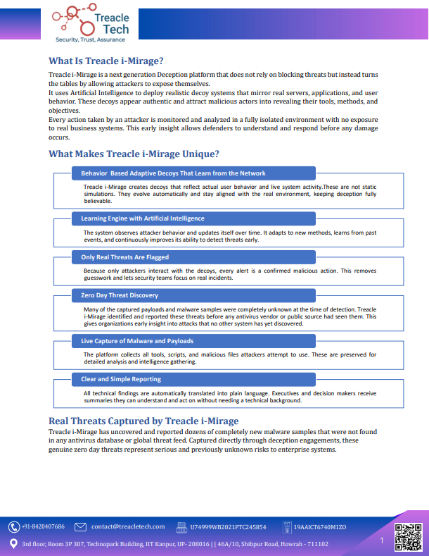 Cover of the Treacle i-Mirage factsheet