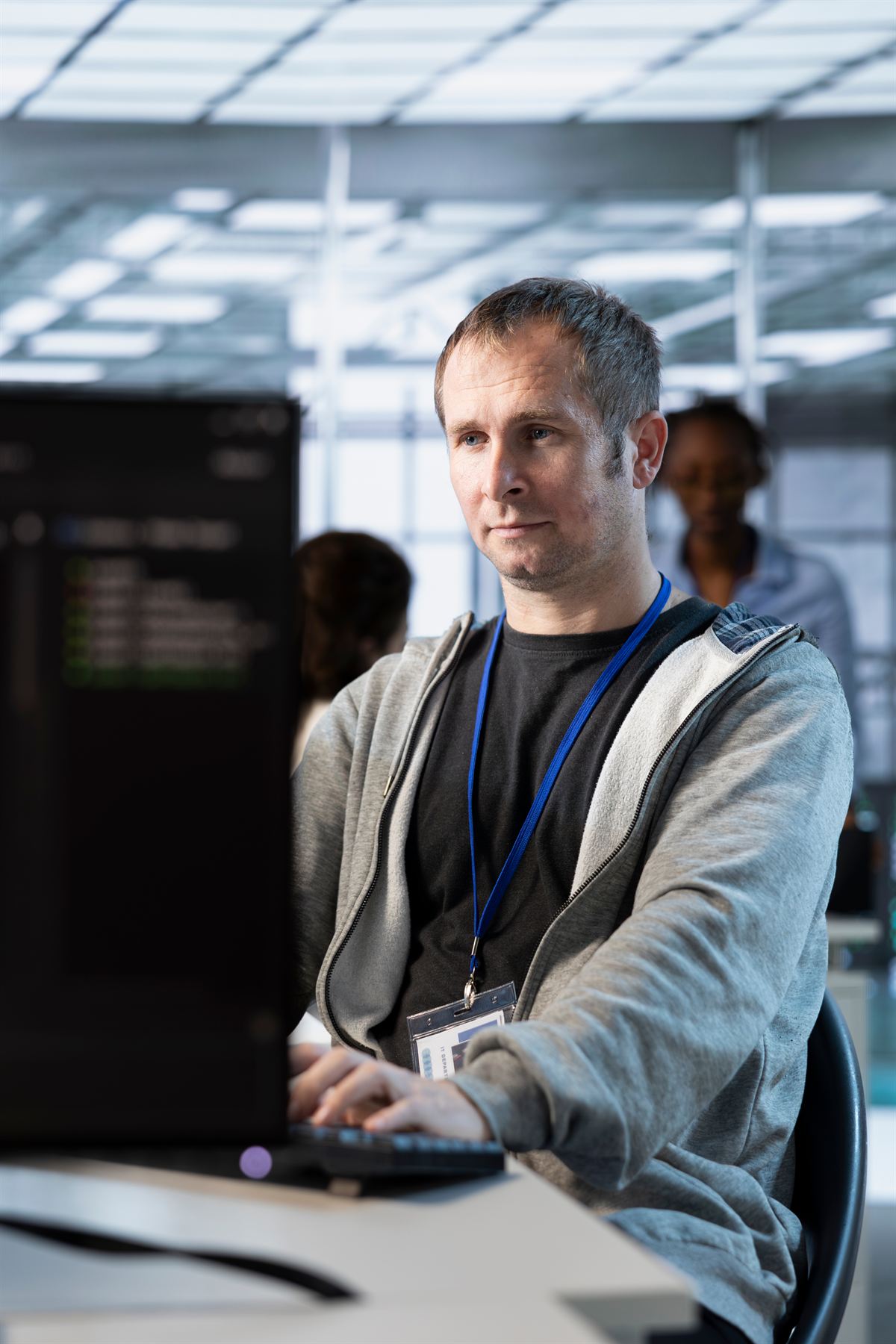 Security operations analyst at work